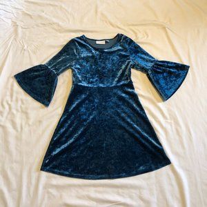 Dark Teal 3/4 Length Sleeve Dress Girls Size M
